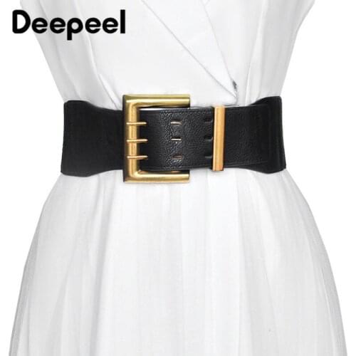 Deepeel 7*87.5cm Women Wide Cummerbunds Fashion Elastic Stretch Adjustable Belt Decorative Luxury Waist Waistband for Coat Dress