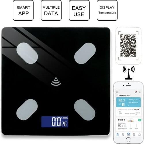 Smart BMI Fat Scale USB Charging LCD Digital Screen Household Weighing Scale Intelligent bluetooth APP Android IOS