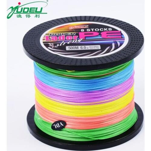 500M yudeli super strong Japan multifilament PE 8 braided fishing line 8 strands braided wires 10 15 20 30 40 60 70 90 100LB