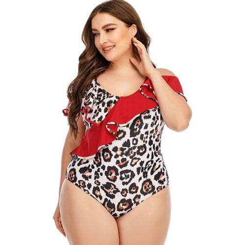 Plus Size 5XL One Piece Swimsuit for Women Large One-Piece Backless Fat Monokini Bathing Suits High Waisted Bikini 2021