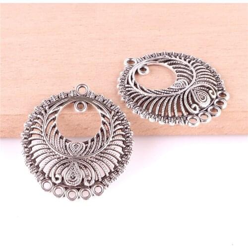 10Pcs Round Shape Circle Connector Tassel Charms For DIY Tassel Earrings Jewelry Making Finding Accessories 23493