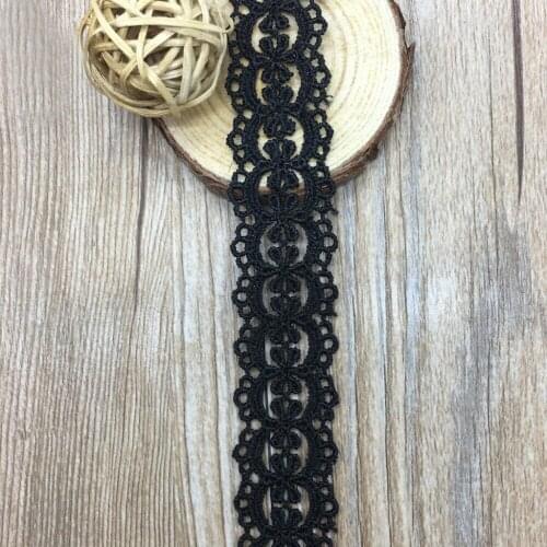15Yards High Quality Guipure Lace Trim Water Soluble Black Embroidered African Laces Accessories DIY Handmade White Bridal Lace