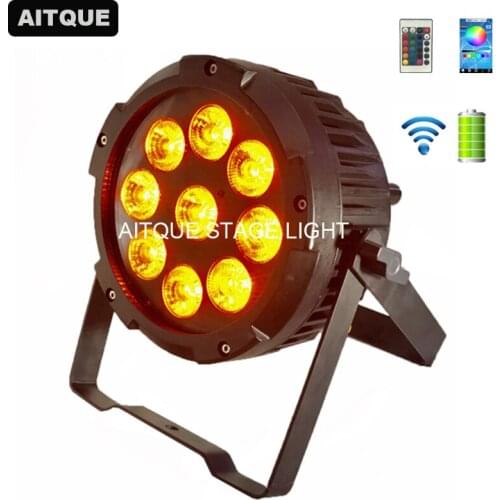 2pcs Wedding 9x12w par led batterie wifi dmx ip65 parled with battery portable spotlight stage rgbwa uv wireless par light