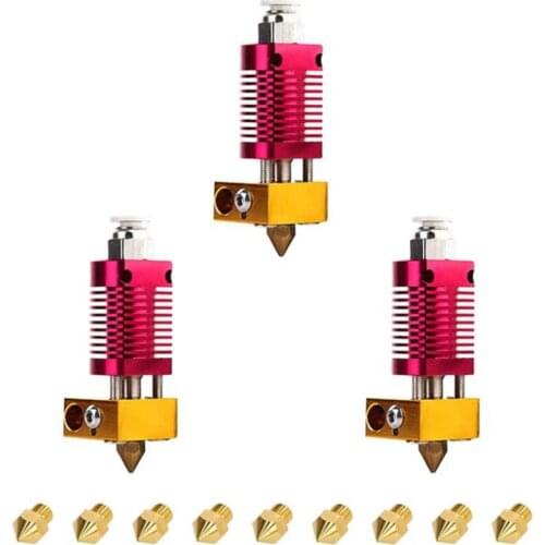 3 Pcs 3D Printer Extruder Hotend with 9 PCS 4MM MK8 Nozzles Suitable for CR-10,CR10,CR10S,Ender 3,Ender 3 Pro,Ender 5