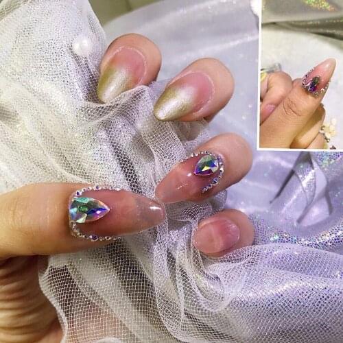 30pcs Nail art rhinestone 5x8mm water drop flatback glass crystal for nail DIY decoration rhineston