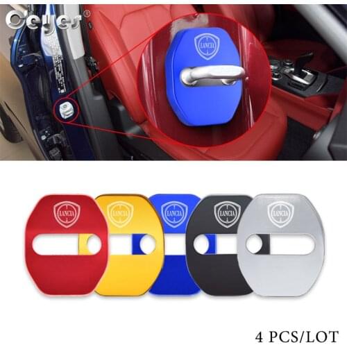 4Pcs Car Door Lock Cover for Lancia delta ypsilon lybra musa kappa voyager Auto case Styling Amblems Decoration Accessories