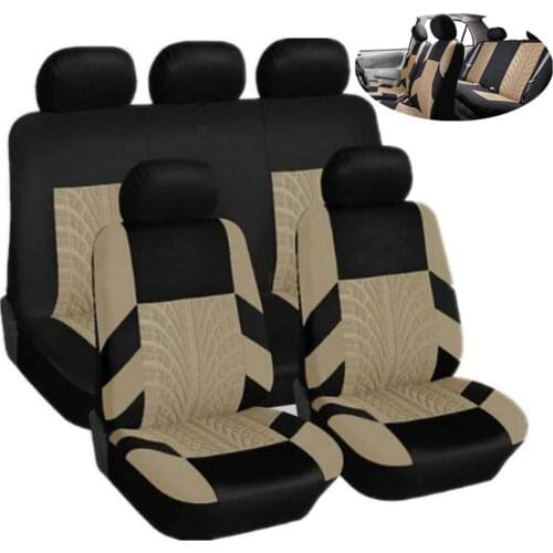 Car Seat Covers Universal Fit Full Set Car Seat Protectors Tire Tracks Car Seat Accessories For Golf Passat Bmw Peugeot Tesla