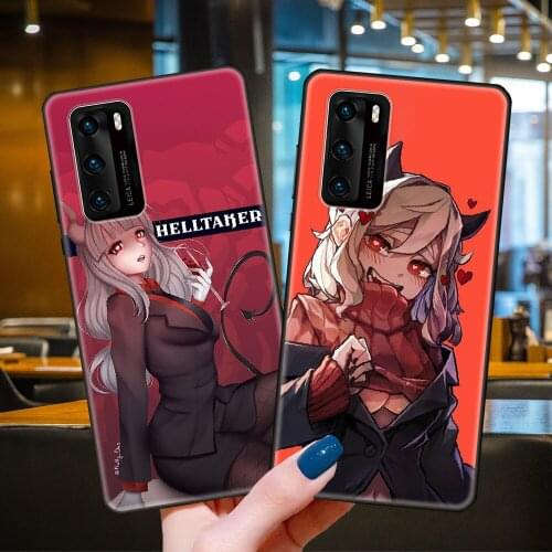 Phone Case For Huawei P40 P30 P10 P20 Lite P Smart Z 2019 Pro Black Cover Coque Silicone Prime Anime Cartoon Girl Helltaker