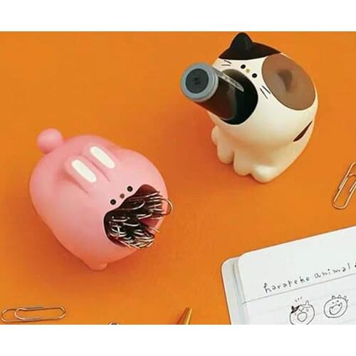 Resin Durable Student Stationery Paper Clip Holder Smooth Surface Pen Holder Cute for Office