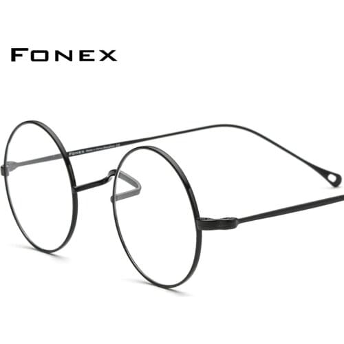 FONEX Titanium Glasses Men Vintage Round Myopia Optical Prescription Eyeglasses Frame Women 2021 New Retro Eyewear F85666