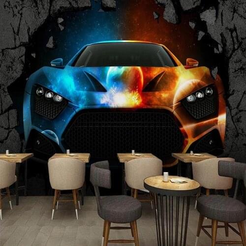 Photo Wallpaper 3D Cool Sport Car Murals Restaurant Cafe Bar Creative Personality Background Wall Paper Papel De Parede Frescoes