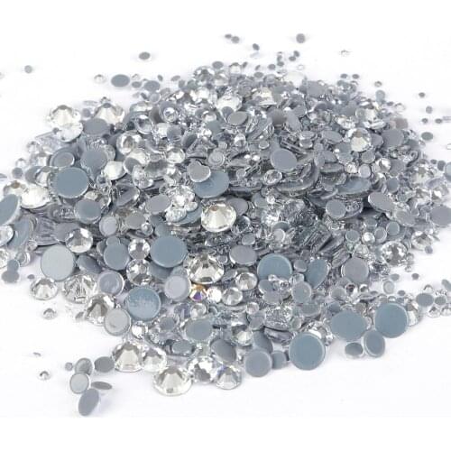 Hot Fix Rhinestones SS3-SS30 Mixed Size High Quality Shiny Crystal FlatBack Strass Garment Rhinestone Wedding Dress Decorations