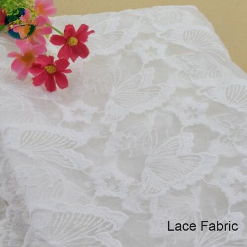 Cotton embroidery lace Fabric by the yard lace fabric shower curtain DIY Sofa Table Cloth Furniture Cover Cushion Fabric#4038