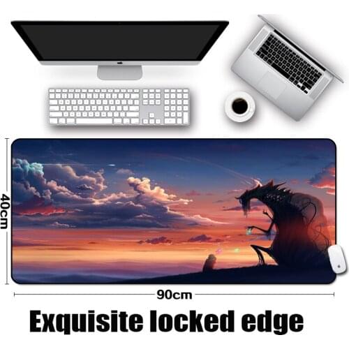 Mairuige Dragon Monster Game Gaming Mousepad Nordic Mythological Dragon Locked Edge Big Size 400x900MM Table Mats for LOL DOTA2