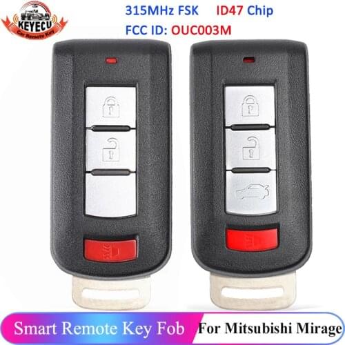 KEYECU for Mitsubishi Mirage Mirage G4 2013 2014 2015 2016 2017 2018 2019 2020 Remote Key Fob OUC003M ID47 Chip 315MHz GHR-M003