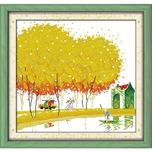 Everlasting Love Start For Good Harvest Chinese Cross Stitch Kits Ecological Cotton Stamped Printed 11 CT Christmas Decorations