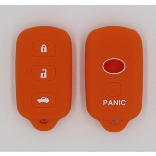 2PC Silicone rubber car key fob cover case shell set For TOYOTA Prius Crown Avensis Verso remote key accessories