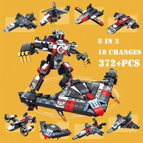 372PCS Children Deformation Robot Warrior Building Blocks Set Machine Armour Toys Brick For Boys Educational Toys Gift For Kids