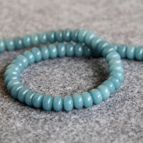 Min Order1) 6*8mm New Faceted Light Blue Chalcedony Beads Abacus DIY Beads Natural Stone 15inch Jewelry Making Design Wholesale