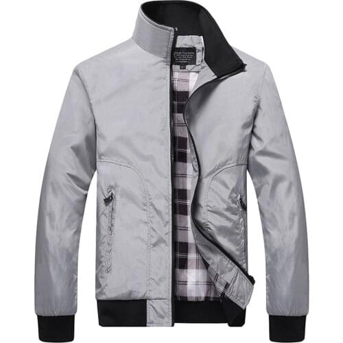 Mens Jackets Autumn Casual Coats Solid Color Patchwork Stand Collar Slim Zipper Jackets Male Bomber Jackets Outwear Coat#g3