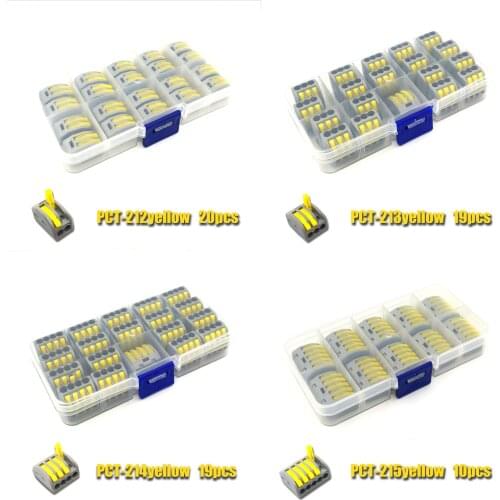 Wire connector set box universal compact terminal block lighting yellow wire connector for 3 room hybrid quick connector 222-212