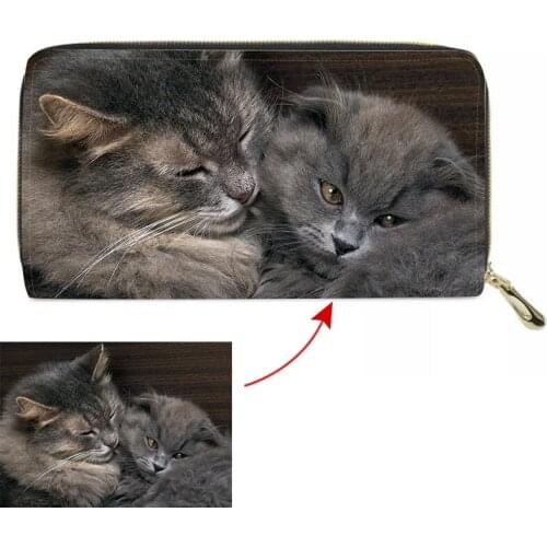 2020 New Photo Print Customized DIY Custom Personalized Color Pet Picture Long Wallet Zipper Clutch Bag Women Wallet Pet Lovers