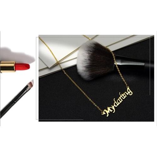 New Fashion Gold Color Personalized Simple Letter Necklace Stainless Steel Choker Custom Wedding Anniversary Party Jewelry