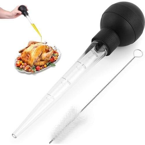 2021 New Food Grade Syringe Baster For Cooking Basting With Detachable Round Bulb Turkey Oil Dropper Chicken Barbecue Food