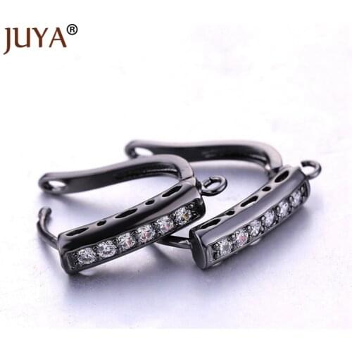 Supplies For Jewelry 5 Pairs Wholesale Copper Micro Pave Zircon Earrings Hooks Findings For DIY Women Fashion Earring Accessory