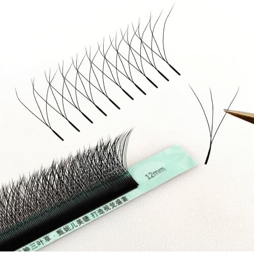 Abonnie 3D W Shape Lashes Blooming Easy Premade Volume Fans Eyelash Extensions Natural Faux Mink Eyelashes Makeup Eyelash