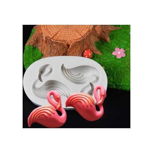 Flamingos Silicone Molds Chocolate Mold Sugarcraft Fondant Cupcake Cake Decoration Tools Candy Clay Cookie Molds H703