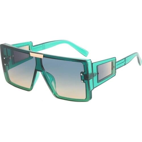 Large Frame Sunglasses Square Gradient Sunglasses Fashion Trendy One Piece Glasses 2021 New Style European And American Eyewear