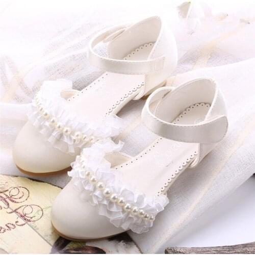 High Heel Flower Girl Shoes Pageant Wedding Bridesmaid Dance Princess Dress Shoes big kids good quality shoes