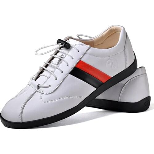 Taiji shoes mens and womens taiji shoes leather martial arts trainers leather leisure shoes kung fu shoes lacing leather shoes