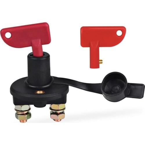 Car Battery Disconnect Switch Power Isolator Cut Off Kill Switch + 2 Removable Keys For 12V/24V vehicles truck Car Accessories