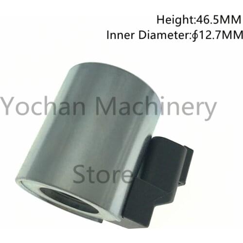 High Quality Solenoid Valve Coil For Sany XCMG Excavator H:46.5MM ∮12.7MM 24V