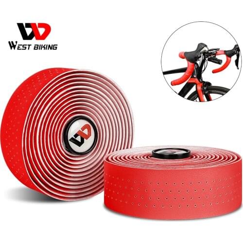 WEST BIKING Road Bike Handlebar Tape EVA PU Bicycle Handlebar Tape Anti-slip Shock Absorption Cycling Wrap End Plug Accessories