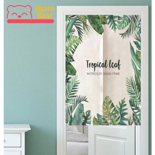 Happy Bear Bathroom Door Curtain Living Room Cloth Curtains for Home Decoration Hanging Curtain with Extendable Stick 85x150cm