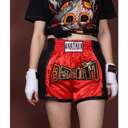 2021 High Waisted Boxing Shorts For Women Professional Fighting Fitness Kickboxing MMA Shorts Muay Thai Boxer Pants Clothing