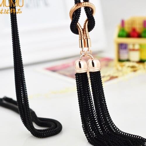 2018 New Arrival Women Pendant Necklaces Exquisite All-match Chain Tassel Sweater Long Chain Necklace And Accessories