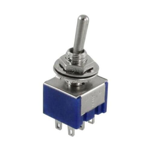 5pcs 3 Position 2P2T DPDT ON-OFF-ON Miniature Mini Toggle Switch LW MTS-203 BLUE S