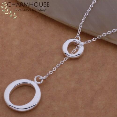 925 Silver Necklaces & Pendant Doulbe O Necklace Chains Collier Femme Fashion Jewelry Accessories Factory Price Bijoux Gifts