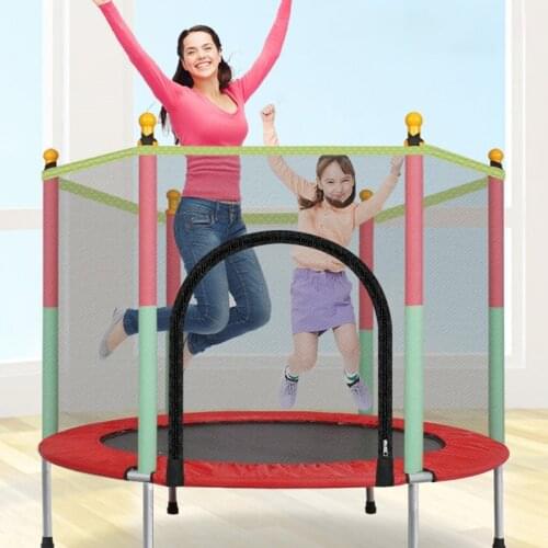 High Quality Trampoline Home Childrens Indoor Baby Jumping Bed Child Adult Fitness With Guard Net Kids Playground Family Toy