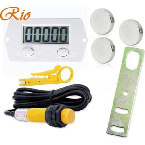 Five Digit Digital Electronic Counter Puncher Magnetic Inductive Proximity Switch Durable Quality+Proximity switch+Limit switc
