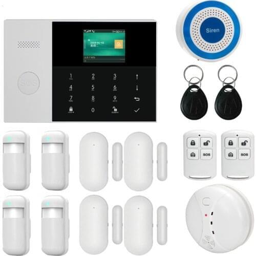 Dual network Wireless WiFi 3G WCDMA GSM GPRS home Alarm system APP remote control with 2.4 inch LCD for smart Home Security