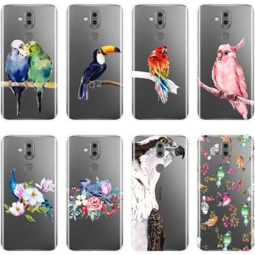 Phone Case For Nokia 2.1 3.1 5.1 6.1 7.1 Silicone Soft Eagle Bird Flower Peacock Back Cover For Nokia 7.1 6.1 5.1 3.1 2.1 Plus
