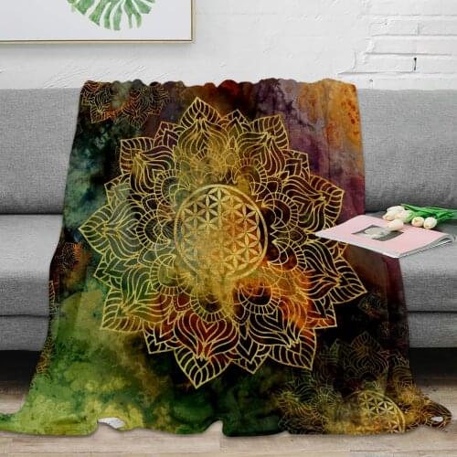Flower Of Life Batik Throw Blanket Warm Soft Blanket Best Sale Flannel Blanket For Bed Sofa Home Decor Wholesale