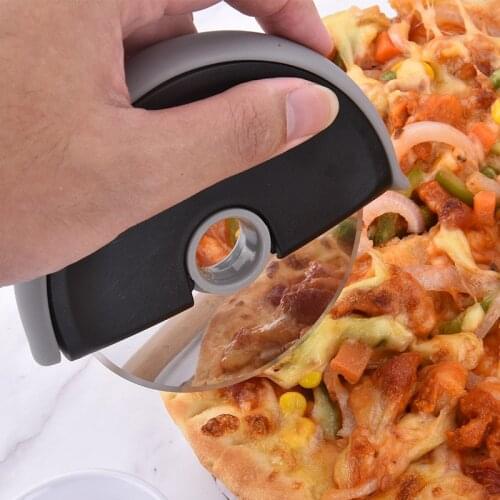 Stainless Steel Round Wheel Cutting Knife for Pizza with Lid Roulette Roller Dough Pizza Slicer Cutter Baking Accessories Tools