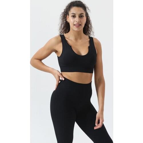 LANTECH Women Sports Suits Set Yoga Sets Clothes Squat Gym Fitness Pants Leggings Bra Seamless Sportswear Sports Active