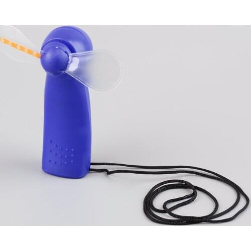 Mini Air Cool Fan Matrix Pocket Cooling Handheld Fan With LED Light Lanyard For Travel Emergency Baby Toy Use Battery